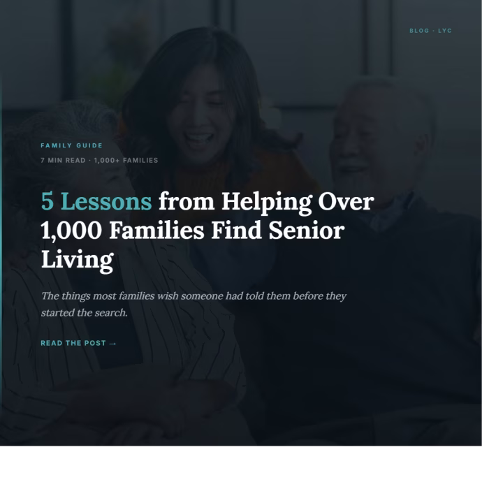 5 Lessons from Helping Over 1,000 Families Find Senior Living