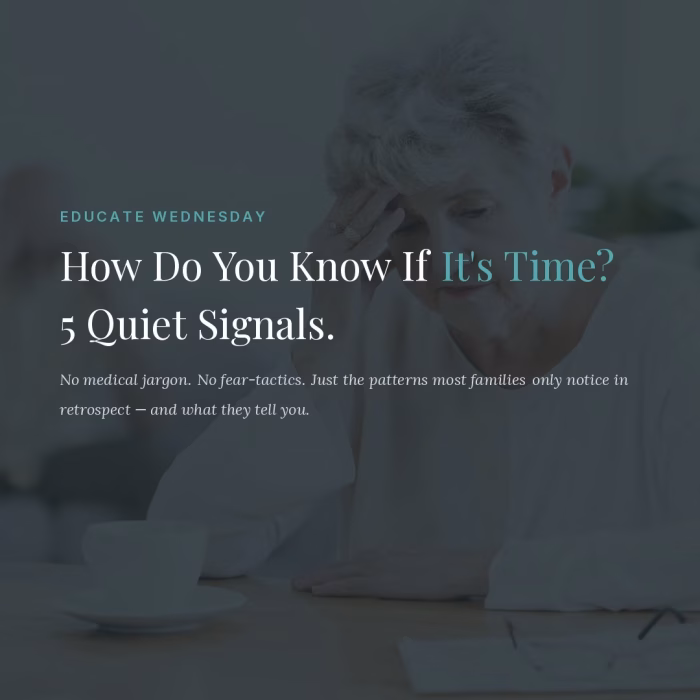 How Do You Know If It’s Time? 5 Quiet Signals It’s Time for Senior Living